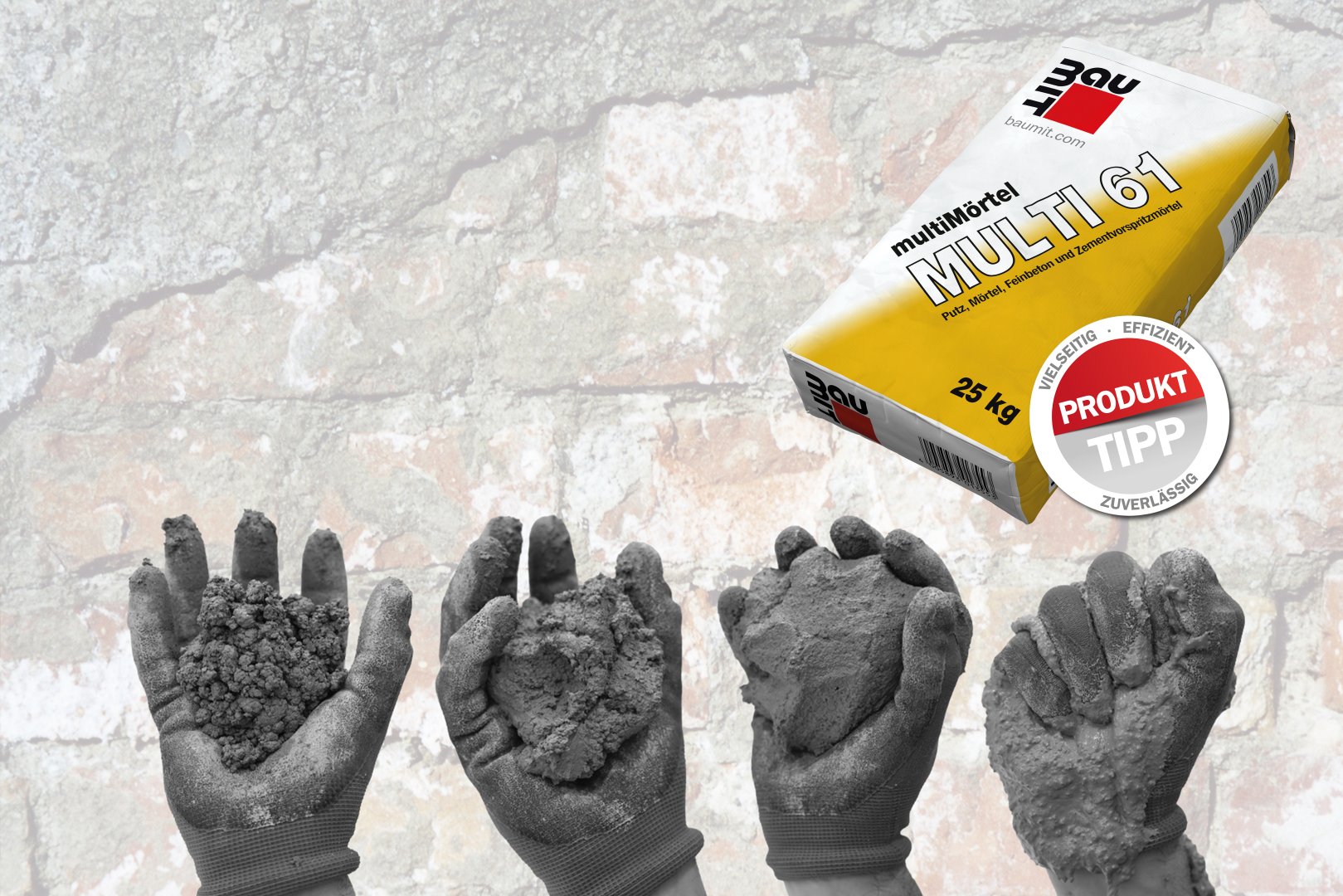 Verschiedene Konsistenzen des Produktes MULTI 61